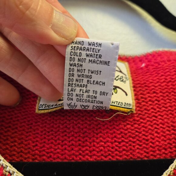 Heirloom Collectibles Vintage Cardigan Sweater Embroidered Granny Core Red - Picture 6 of 14